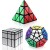 Vdealen Speed Cube Set Magic Cube Set mit Piramide Cube & Megaminx Cube & 3x3 Mirror Cube Magic Irregolare Cube Bundle per Bambini e Adulti Argento