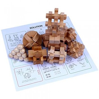 ZUJI 9pz Rompicapo Legno Puzzle Rompicapo 3D Puzzle di Legno Rompere Il Capo Calendario dellAvvento Giochi di Riflessione e Logica per Adulti/ Bambini