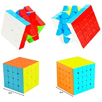 Cooja 4 Pezzi Cubo Magico Speed Cube Set 2x2 + 3x3 + 4x4 + 5x5 Stickerless Resistente Smooth Velocit Magic Cube Regalo di Giocattoli per Ragazze Ragazzi