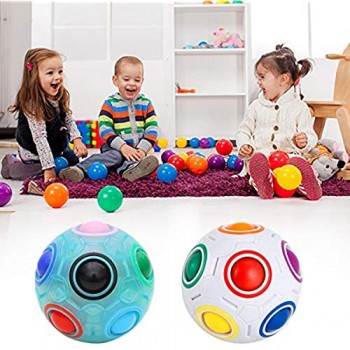 Coolzon Palla Magica Arcobaleno Cubo Magico Magic Ball Puzzle Cube Regali Giocattoli per Bambini 2 Pack