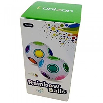 Coolzon Palla Magica Arcobaleno Cubo Magico Magic Ball Puzzle Cube Regali Giocattoli per Bambini 2 Pack