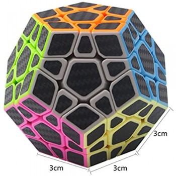 Coolzon Puzzle Cubes 3 Pezzi Megaminx + Pyraminx + Skewb Magico Cubo con Adesivo in Fibra di Carbonio Nuovo velocità