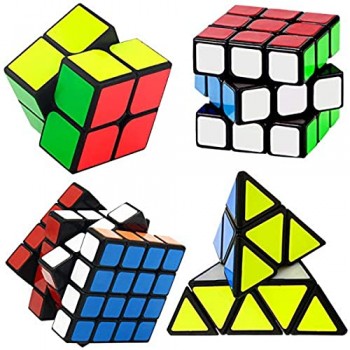 Coolzon Speed Cube Set Set di Cubo Magico 2x2 3x3 4x4 Pyraminx Megaminx Puzzle Cube Speedcube Regali per Bambini Adulti 5 Pack