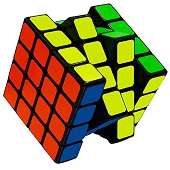 EASEHOME 4x4x4 Cubo Magico Speed Puzzle Cube 4X4 Magic Cube con PVC Adesivo per Bambini e Adulti Nero