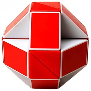 EASEHOME Serpente Magico Speed Puzzle Cube Cubo Magico Snake Magic Cube con PVC Adesivo per Bambini e Adulti Bianco Rosso