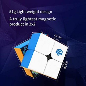 GAN 251M 2x2 Cubo velocità Magnetico Stickerless Mini Cube Gan251 Versione Lite Giocattolo Puzzle per Principiante