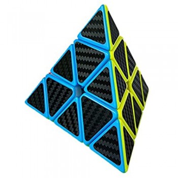 HJXDtech - Sticker Fibra Pyraminx velocità Magic Cube Carbon Cube 3x3 Piramide cubo Magico