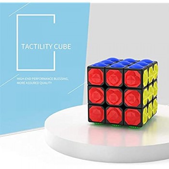 LEDM Speed Cube Rubiks Cube 3X3x3 Puzzle per Bambini con Impronte digitali in Braille in Rilievo Stereo 3D