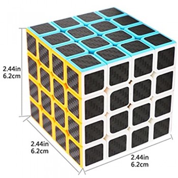 LSMY Speed Cube 4x4x4 Puzzle Magico Cubo Carbon Fiber Sticker Giocattolo