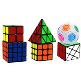 lunaoo Magic Cube 6 Pack 2x2 3x3 4x4 Pyraminx Fisher Mini Cubo Magic Rainbow Ball Speed Cube Rompicapo Cubo Magico Speedcube Giocattoli Regalo per Bambini Adulti