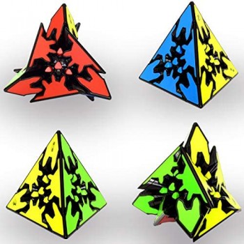 Maomaoyu QY Toys 3x3 Pyraminx Gear Cube 3x3x3 Piramide Gear Cubo di Ingranaggi Triangolo Cubo Nero