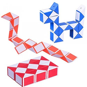 mengger Cubo di Serpente 20 Pezzi 24 Blocchi Cubi velocità Magici Mini Serpenti Giocattolo Puzzle Cubo di Plastica per Bambini Festa Sacchetto di Riempimento Bomboniere