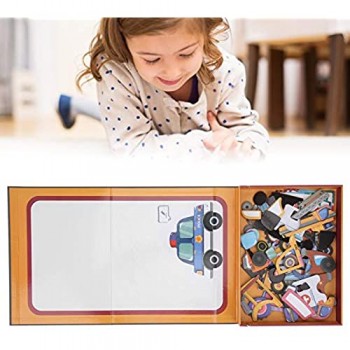 Nunafey Puzzle Magnetico per Bambini Tavolo da Disegno Puzzle Multifunzionale Resistente con 69 Puzzle Magnetico per la Prima educazione((Traffic))