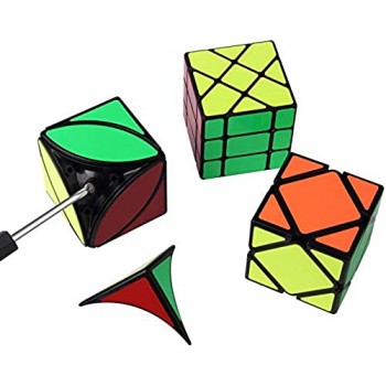 ROXENDA Speed Cube Set [6 Pack] Magic Cube Set di Qiyi Skew Axis Windmill Fisher Ivy 3x3 Speed Cube Collezione Cubo di Velocità per Bambini e Adulti
