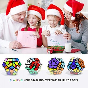 TOYESS Cubo Magico Megaminx Dodecaedron 3x3x3 High Speed Cube Colorato Sticker Cube Giocattolo Regalo per i Bambini e Adulto (Nero)