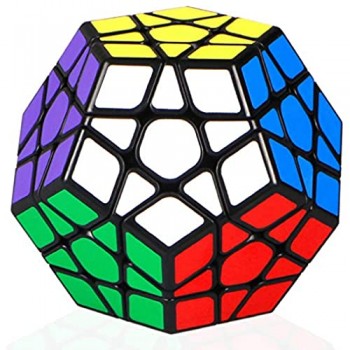 TOYESS Cubo Magico Megaminx Dodecaedron 3x3x3 High Speed Cube Colorato Sticker Cube Giocattolo Regalo per i Bambini e Adulto (Nero)