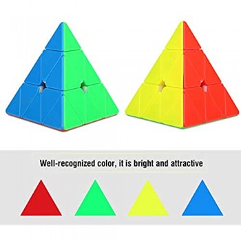 Triangolo Piramide Cubo magico Cubo Pyraminx Velocità Cubo magico Velocità classica Puzzle 3D Triangolo Cubo rompicapo(Nero)