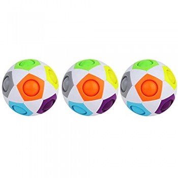 xinlianxin 3/2/1 pz arcobaleno puzzle palla cubo magico arcobaleno palla puzzle Bundle stress fidget palla cervello giochi Fidget giocattoli per bambini (colore 3PCS)