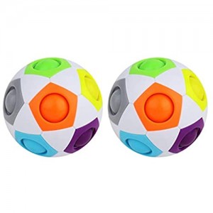 YiXing 3/2/1 pz arcobaleno puzzle palla cubo magico arcobaleno palla puzzle bundle stress fidget palla cervello giochi fidget giocattoli per bambini (colore : 2 pezzi)