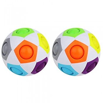 YiXing 3/2/1 pz arcobaleno puzzle palla cubo magico arcobaleno palla puzzle bundle stress fidget palla cervello giochi fidget giocattoli per bambini (colore : 2 pezzi)