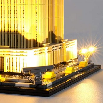 iCUANUTY Set di Luci per Lego Architecture Empire State Building Kit Luce LED Compatibile con Lego 21046 (Non Include Il Modello Lego)