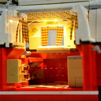 LED Up Kit Luce per Lego Creator Volkswagen T1 Camper Van Building Blocks Giocattolo dei Mattoni del Fai da Te Illuminazione Set Compatile con 10220 Accessori (LED Light + Contenitore di Batteria)
