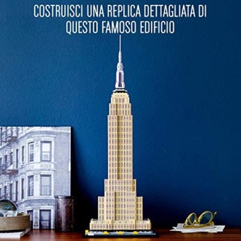 LEGO Architecture Empire State Building  Grattacielo Storico di New York  Set da Costruzione e Modello di Monumento da Collezione  21046