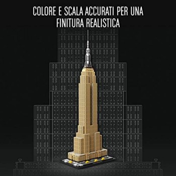LEGO Architecture Empire State Building  Grattacielo Storico di New York  Set da Costruzione e Modello di Monumento da Collezione  21046