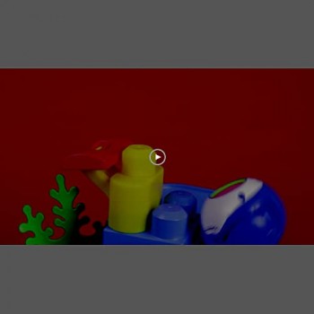 Mega Bloks- Bubù Cuccioli Avventure nel Mare 42 Blocchi Grandi 4 Scivoli Un Lanciatore e Un Polpo Rotante Giocattolo per Bambini 12+Mesi GNW64