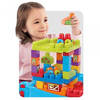 MEGA Bloks- First Builders Tavolino Multi attività 3 in 1 con 30 Blocchi da Costruzione Giocattolo per Bambini 1+Anni CNM42