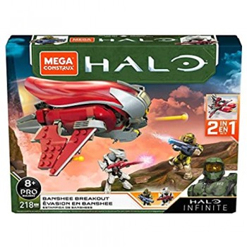 Mega Brands Halo Veicolo Banshee 2in1 da Costruire con Doppio Lanciamissili e 2 Micro Personaggi Giocattolo per Bambini 8+ Anni GNB24