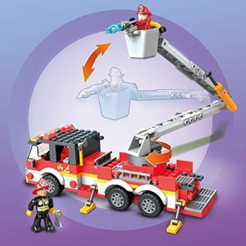 Mega Construx- Camion dei Pompieri con 262 Pezzi 2 Micro Personaggi e Accessori Costruzioni per Bambini 5+ Anni GLK54