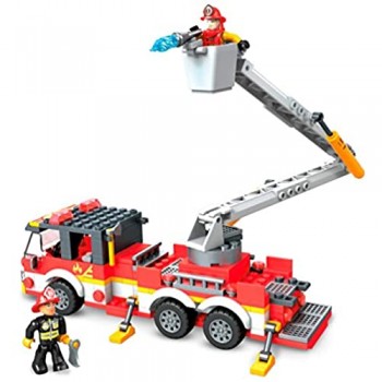 Mega Construx- Camion dei Pompieri con 262 Pezzi 2 Micro Personaggi e Accessori Costruzioni per Bambini 5+ Anni GLK54