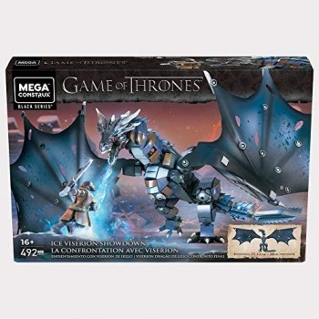 Mega Construx- Game of Thrones Drago Viserion Blu Glaciale Giocattolo da Collezione per Bambini 16+Anni GMN74