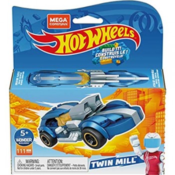 Mega Construx Hot Wheels Twin Mill Veicolo Iconico con Personaggio 111 Mattoncini da Costruzione Giocattolo per Bambini 5+ Anni GVM30