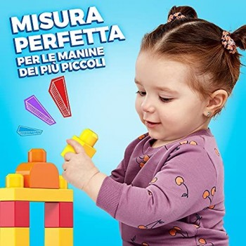 Mega- Sacca Ecologica Blocchi da Costruzione Giocattolo per Bambini 1+ Anni Multicolore 60 Pezzi DCH55
