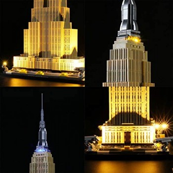 QZPM Kit di Illuminazione A LED per Lego Architecture Empire State Building Compatibile con Il Modello Lego 21046 Mattoncini da Costruzioni (Non Include Il Set Lego)