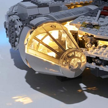 Set di luci a LED per Lego 75257 Kit di Illuminazione Decorativa USB Compatibile con i Modelli Star Falcon Millennium Building Blocks Manuale in Inglese Regali ad Amici e Bambini (Solo luci)