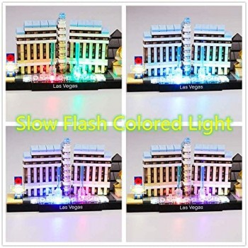 Set di luci LED USB fai-da-te compatibile con Lego Architecture Las Vegas 21047 kit di luci a LED per (Architecture Las Vegas) Building Blocks Modello Regali di Natale per bambini (non incluso il mod
