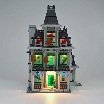 Set di luci LED USB fai-da-te compatibile con Lego Big Movie Monster Warrior Haunted House 10228 kit di luci a LED per blocchi di modello Modello Regali di Natale per bambini (non incluso il modello)
