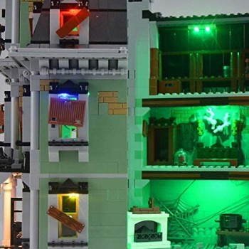 Set di luci LED USB fai-da-te compatibile con Lego Big Movie Monster Warrior Haunted House 10228 kit di luci a LED per blocchi di modello Modello Regali di Natale per bambini (non incluso il modello)