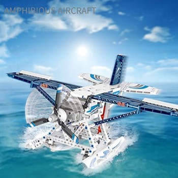 Sungvool Technic Set di Costruzione di aeromobili Anfibi App e Modello di idrovolante telecomandato 2.4Ghz Compatibile con Lego Technic (556 Pezzi)