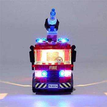 YLJJ Set di luci LED USB Fai-da-Te Compatibile con Lego City Burger Bar Camion Giocattolo antincendio 60214 Kit luci a LED per Blocchi Modello Regali di Natale per Bambini (Non Incluso Il Modello)