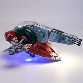 YLJJ Set di luci LED USB Fai-da-Te Compatibile con Lego Star Wars Slave I 75243 Kit di luci a LED per (Star Wars Slave I) Building Blocks Modello Bambini Regali di Natale (Non Incluso Il Modello)