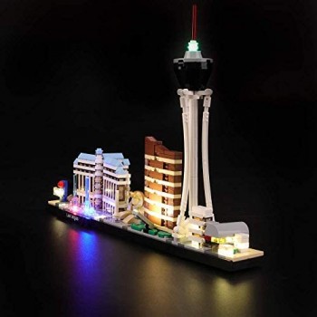 ZJLA Set di luci per (Architecture Las Vegas) Building Blocks - Kit di luci a LED compatibile con Lego 21047 (non incluso il modello)