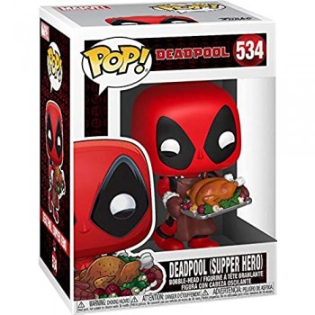 Funko- Pop Bobble in Vinile Marvel: Holiday-Deadpool Figura da Collezione Multicolore 43337