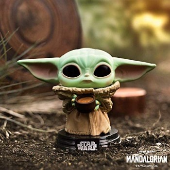 Funko- Pop Star Wars: Mandalorian-The Child w/Cup Figura da Collezione Multicolore 49933
