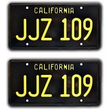 Bullitt | \'68 Mustang | JJZ 109 | Metal Stamped License Plates