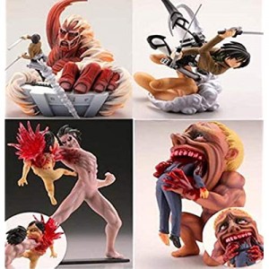 kijighg 4 Pezzi/Set Versione Q Anime Figure Attack On Titan Levi Ackerman Ackerman PVC Action Figure