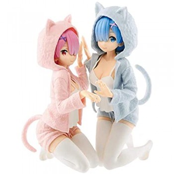 RHJJIPSD Action Figurepersonaggio Anime Giapponese Re: Life from Zero World REM RAM Figure PVC Action Collection Model Doll-with Retail Box